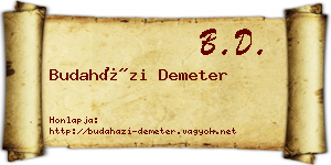 Budaházi Demeter névjegykártya